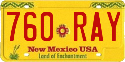 NM license plate 760RAY