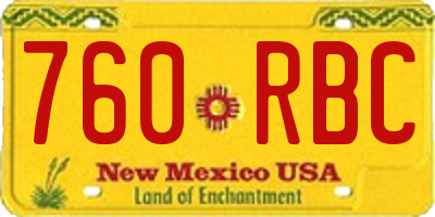 NM license plate 760RBC