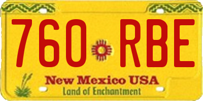 NM license plate 760RBE