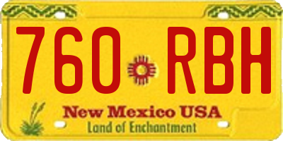 NM license plate 760RBH