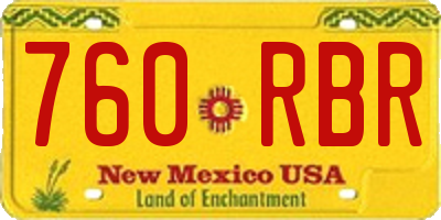 NM license plate 760RBR