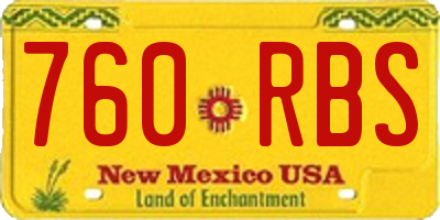 NM license plate 760RBS