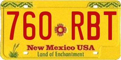 NM license plate 760RBT