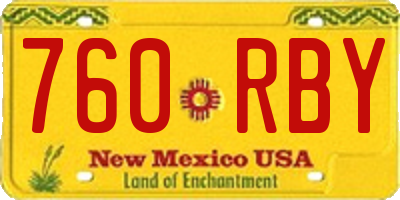 NM license plate 760RBY