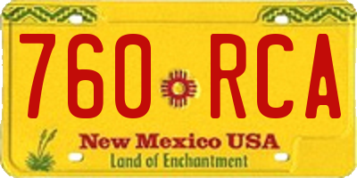 NM license plate 760RCA