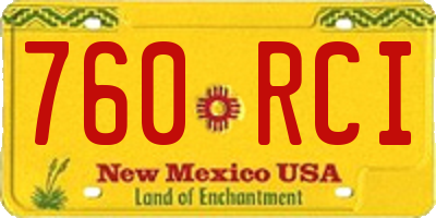 NM license plate 760RCI