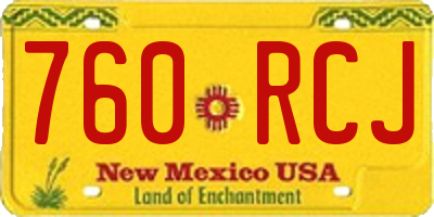 NM license plate 760RCJ