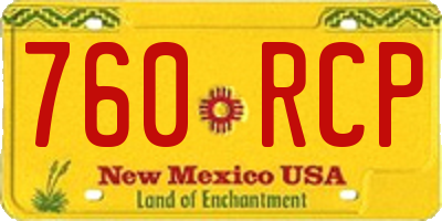 NM license plate 760RCP
