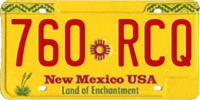 NM license plate 760RCQ