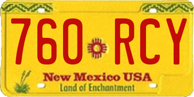 NM license plate 760RCY