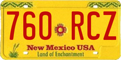 NM license plate 760RCZ