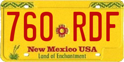 NM license plate 760RDF