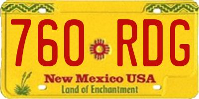 NM license plate 760RDG