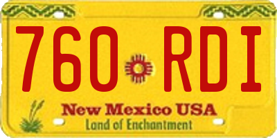 NM license plate 760RDI