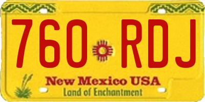 NM license plate 760RDJ