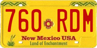 NM license plate 760RDM