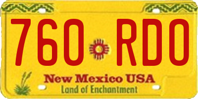 NM license plate 760RDO