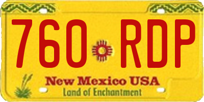 NM license plate 760RDP
