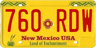 NM license plate 760RDW