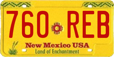 NM license plate 760REB