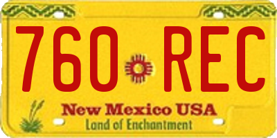 NM license plate 760REC