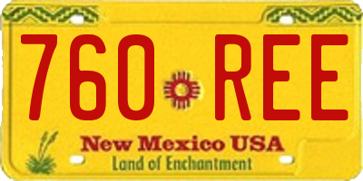 NM license plate 760REE