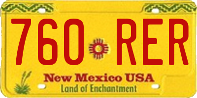 NM license plate 760RER