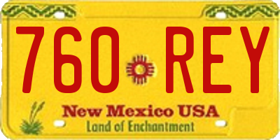 NM license plate 760REY