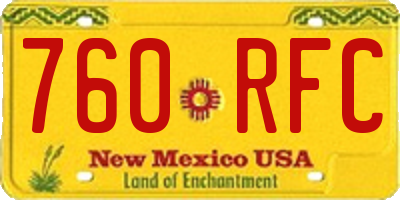 NM license plate 760RFC