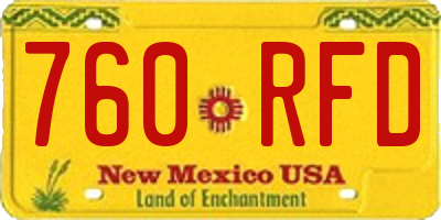 NM license plate 760RFD