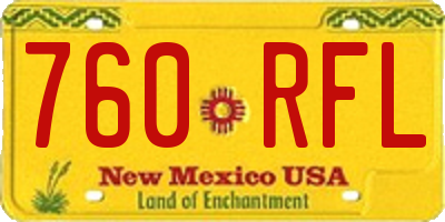 NM license plate 760RFL