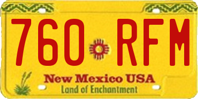 NM license plate 760RFM