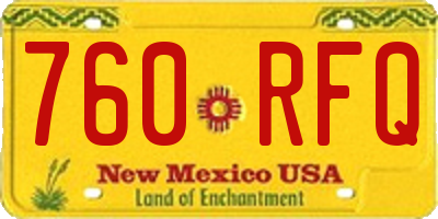 NM license plate 760RFQ