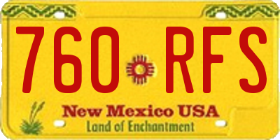 NM license plate 760RFS