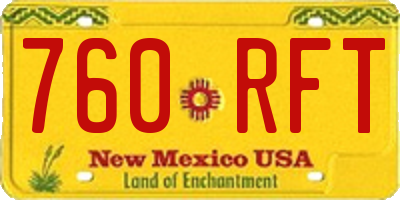 NM license plate 760RFT