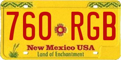 NM license plate 760RGB