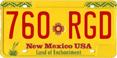 NM license plate 760RGD