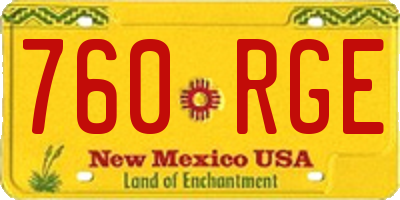 NM license plate 760RGE