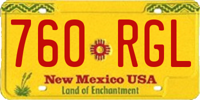 NM license plate 760RGL