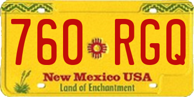 NM license plate 760RGQ