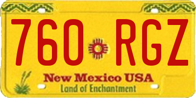 NM license plate 760RGZ