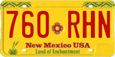 NM license plate 760RHN