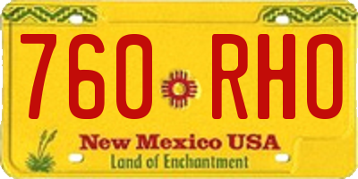NM license plate 760RHO