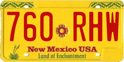 NM license plate 760RHW