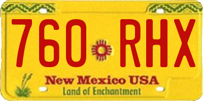 NM license plate 760RHX