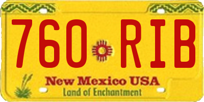NM license plate 760RIB