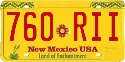 NM license plate 760RII