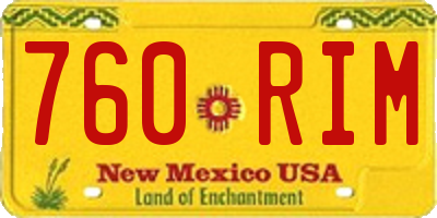 NM license plate 760RIM