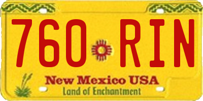 NM license plate 760RIN
