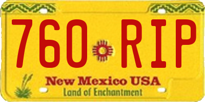NM license plate 760RIP